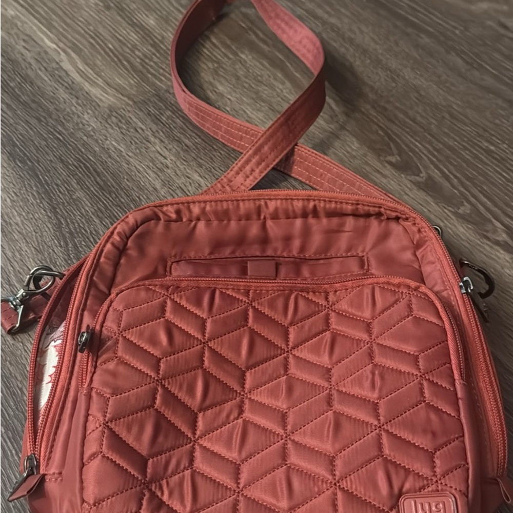 Lug Quilted Burgundy/Red Crossbody Bag